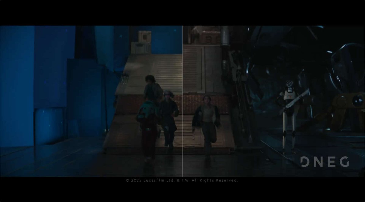 ArtofVFX's tweet image. Step into the #StarWars universe with the #VFX crafted by @dneg in #SkeletonCrew. Over three episodes, their team crafted expansive CG environments, breathed life into otherworldly creatures, and engineered a heart-stopping spacecraft landing! artofvfx.com/skeleton-crew-…