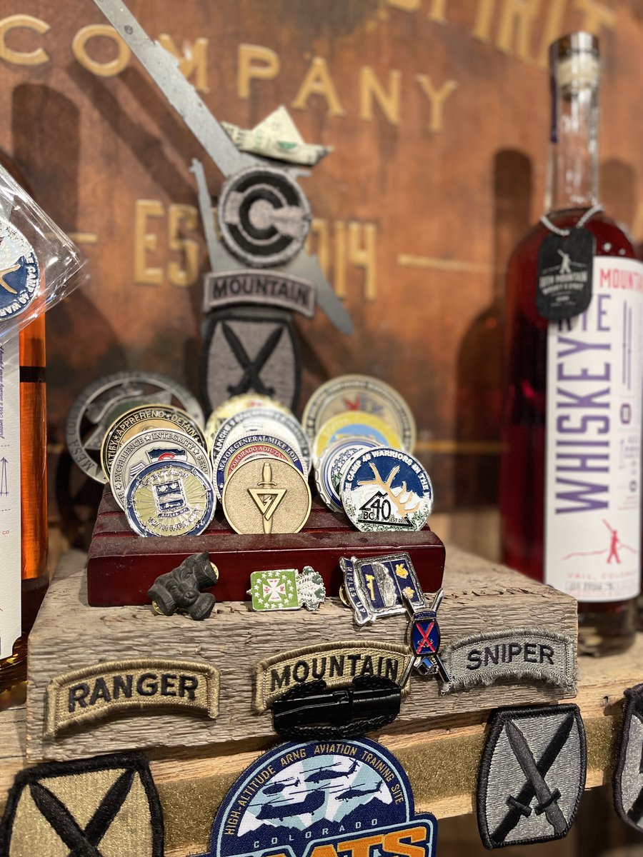 10thmtnwhiskey's tweet image. Every challenge coin we are gifted means so much to us. Do you recognize any of these? 

#thankyouveterans #challengecoins #10thMountainWhiskeyAndSpiritCompany