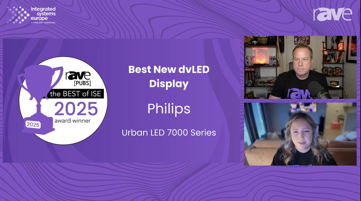 🏆 Big congrats to <a href="/PhilipsDisplays/">Philips Displays</a>! Its Urban LED 7000 Series just won Best New dvLED Display in our Best of #ISE2025 Awards. Check it out ➡️ ravepubs.com/rave-video/ise… 

#AVtweeps