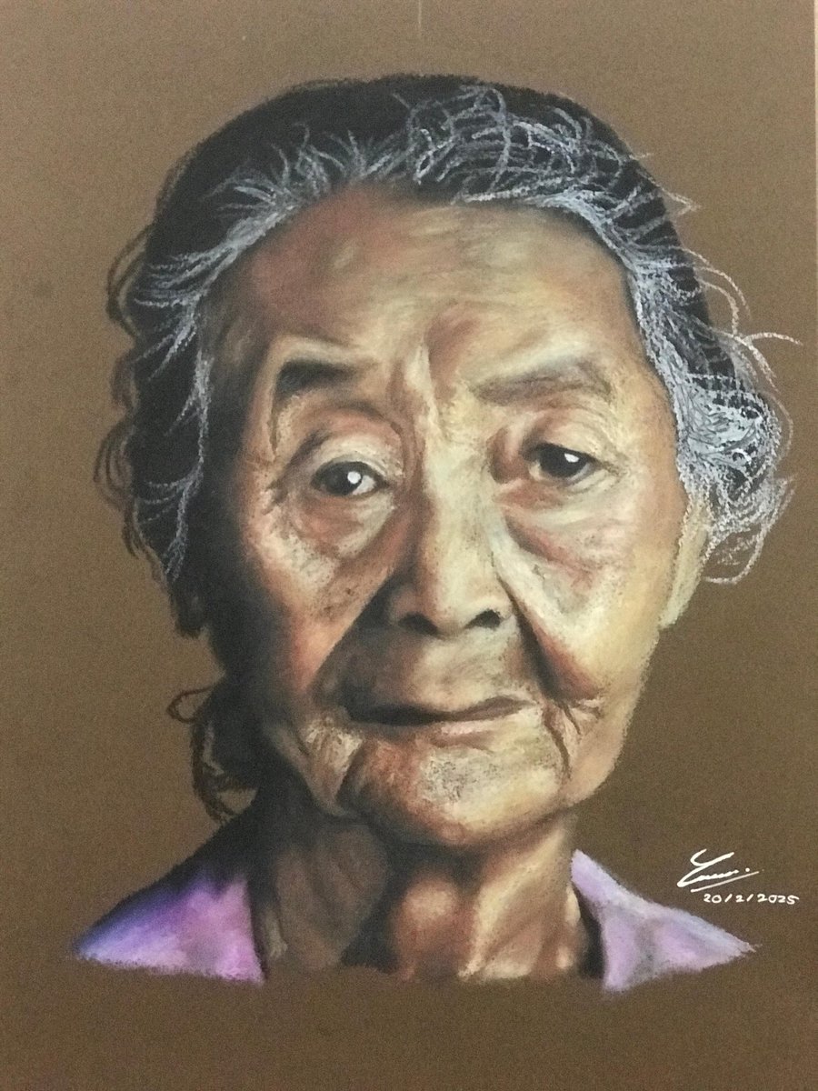 Lukisan karya Laras (kelas 6 SD) dari Bali, yang ter-update. Menggunakan Oil Pastel di atas Kertas