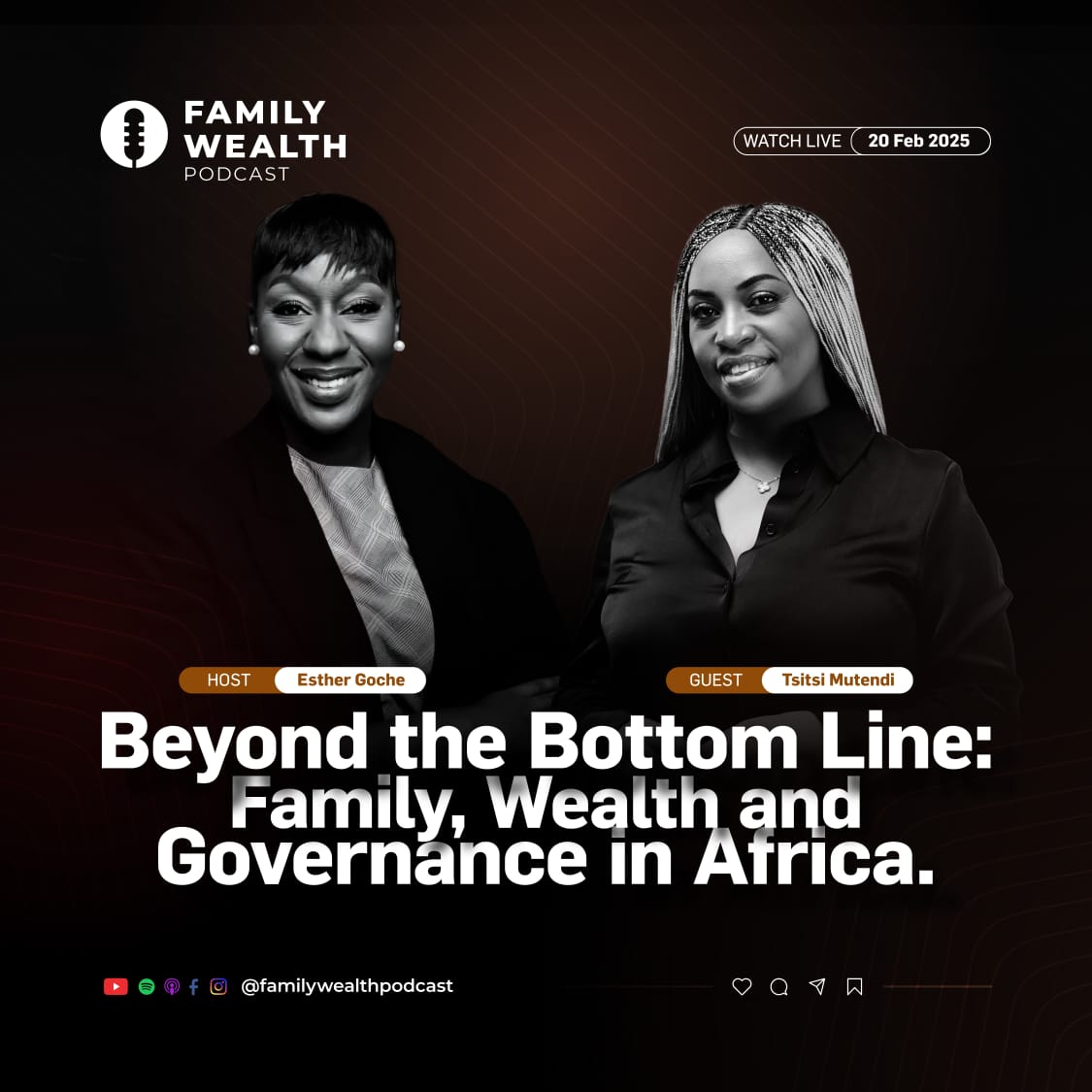Did you know that only 2-3% of family businesses in Africa transition to the next generation, and yet family businesses make up to 60% of most economies. We unpack this and more on @familywealthpodcast. Subscribe , like, and share! 1st episode airs tomorrow on YouTube!