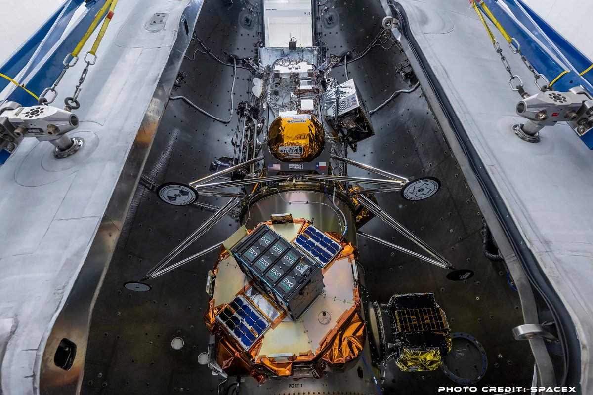Athena completed all integration milestones and is safely encapsulated within <a href="/SpaceX/">SpaceX</a>'s payload fairing in preparation for launch.  
intuitivemachines.com/post/intuitive…
#AdLunam #IM2 #Athena