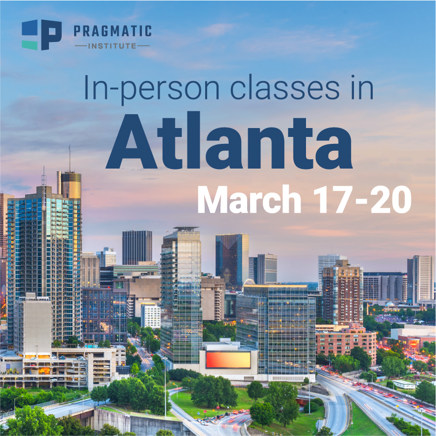 Exciting news for product professionals!

Pragmatic Institute is bringing in-person training to Atlanta from March 17-20, and trust us—you won’t want to miss this!

Lock in your spot now! loom.ly/WP1stb4