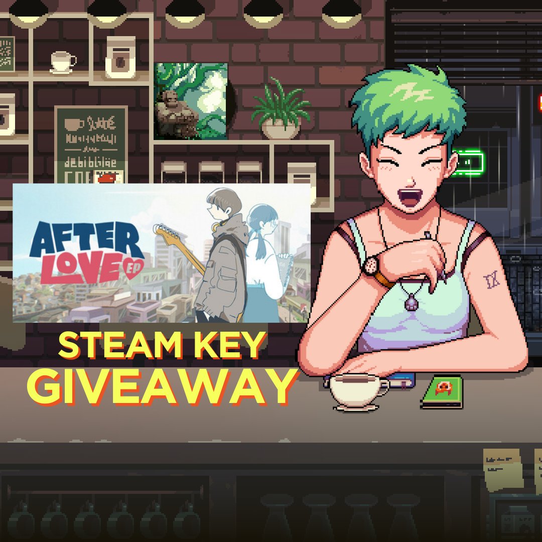 Celebrate the month of love with❤️Afterlove EP❤️, a heartfelt visual novel and rhythm game about love, loss, and music in Jakarta.

We're giving away 2 Steam keys of Afterlove EP!
🔁 Like &amp; RT this tweet
▶️ Reply with your favorite love song

Winners announced Feb 26, 6PM PST!