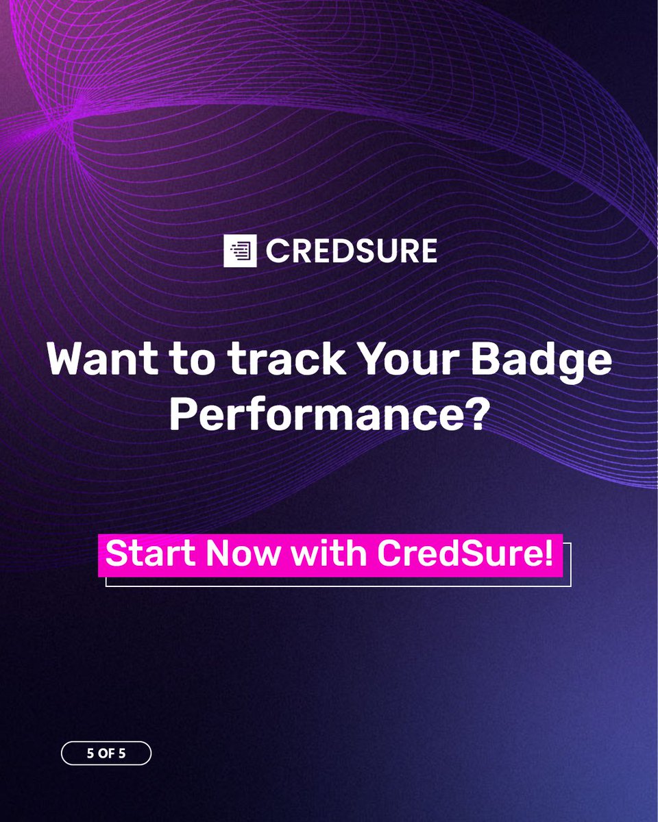 Cred_Sure's tweet photo. Discover the insights behind your badges with CredSure’s analytics. Monitor and optimise your credentialing strategy to make informed decisions for your learning platforms.

For more information, book a demo today!

👉https://t.co/cArzAvONWB

#digitalbadges #digitalcredentials https://t.co/VUnq5Yx2PK
