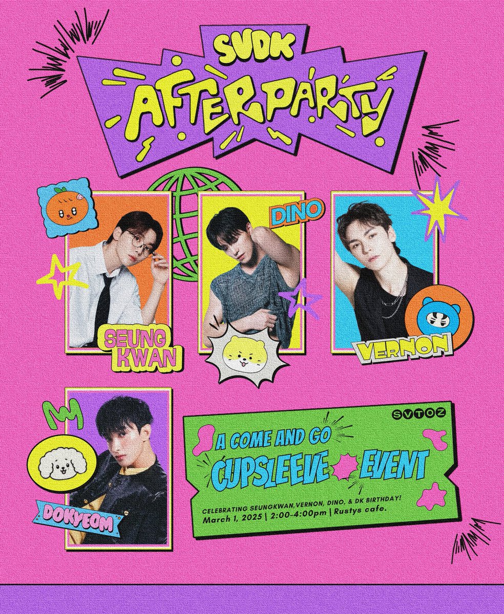 SVTGapo's tweet photo. 𝘾𝙖𝙧𝙖𝙩𝙙𝙚𝙪𝙡, 𝙖𝙧𝙚 𝙮𝙤𝙪 𝙧𝙚𝙖𝙙𝙮 𝙩𝙤 𝙘𝙚𝙡𝙚𝙗𝙧𝙖𝙩𝙚 𝙩𝙝𝙚 𝙎𝙑𝘿𝙆: 𝘼𝙁𝙏𝙀𝙍𝙋𝘼𝙍𝙏𝙔? 🩷

Join us for a Come and Go Cupsleeve Event as we celebrate the birthdays of our beloved 𝗦𝗲𝘂𝗻𝗴𝗸𝘄𝗮𝗻, 𝗩𝗲𝗿𝗻𝗼𝗻, 𝗗𝗶𝗻𝗼, 𝗮𝗻𝗱 𝗗𝗼𝗸𝘆𝗲𝗼𝗺! 💙🎂 https://t.co/DdkIe72O1j