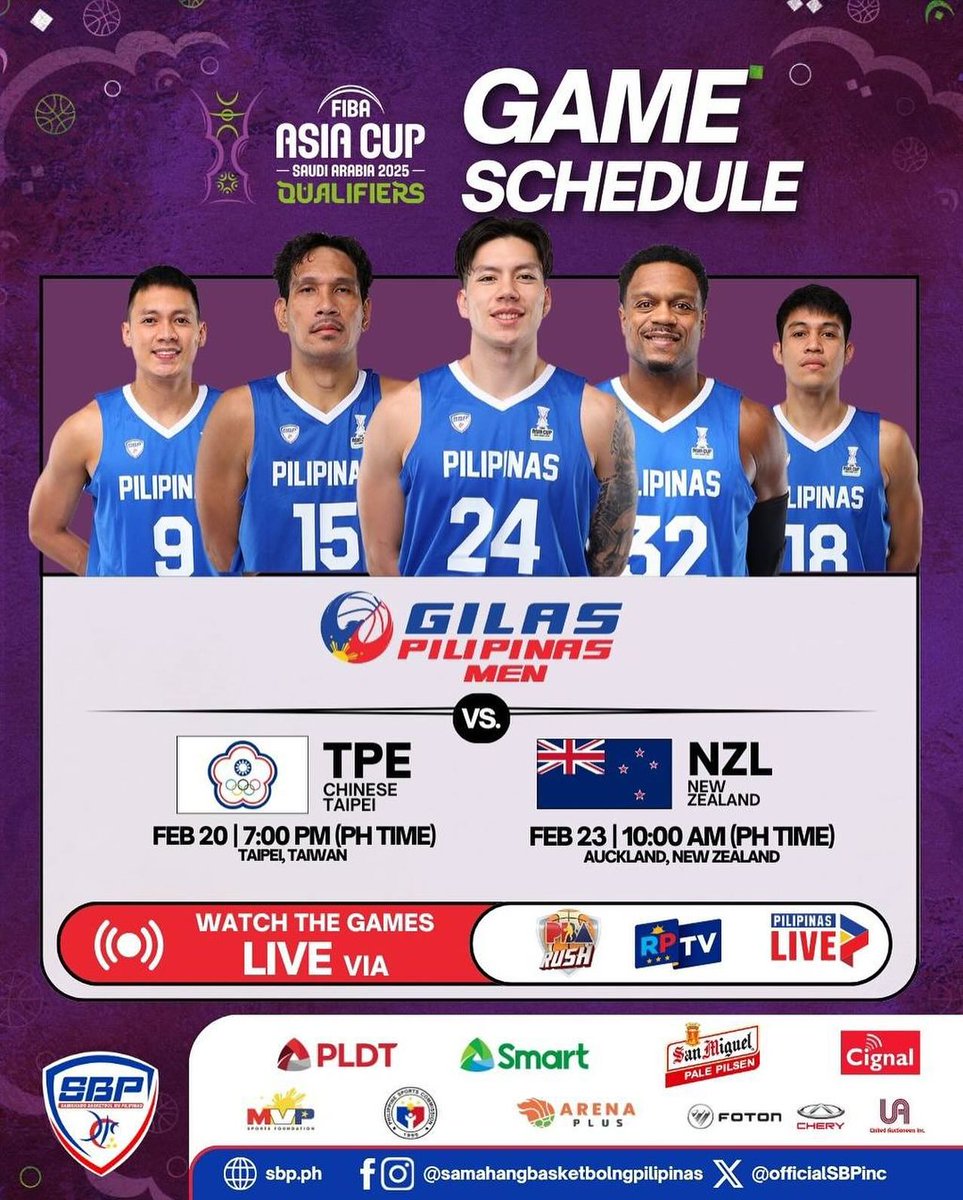 Gilas Pilipinas vs Chinese-Taipei tonight at 7pm! 

View Gilas Roster here: smartgilasbasketball.com/news/gilas-pil…

#LabanPilipinas