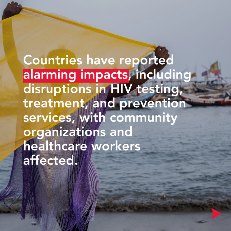 UNAIDS's tweet photo. UNAIDS has received reports from 52 countries experiencing disruptions in their HIV responses due to the U.S. foreign aid pause. The situation is evolving quickly, and we are closely monitoring it. 

Read our latest report for more details: https://t.co/3ZqC29yq1I