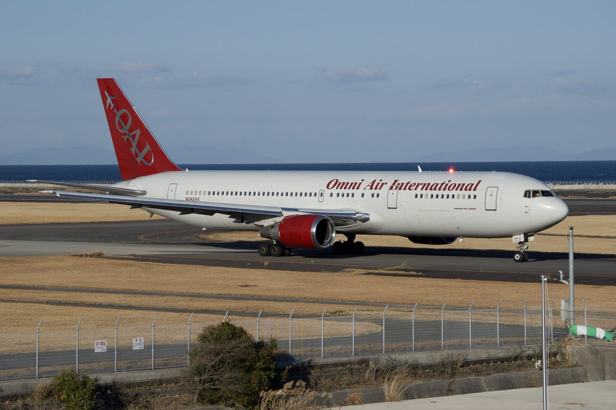 Dash828_'s tweet photo. 2025/02/19 RJFO/OIT
Omni Air International
Boeing 767-328/ER
N342AX

初めて撮るオムニエアは米軍チャーター便とし���飛来
大分で撮れるとは思ってもなかったです！

#大分空港 #オムニエア #N342AX https://t.co/xjSKQ05HmZ