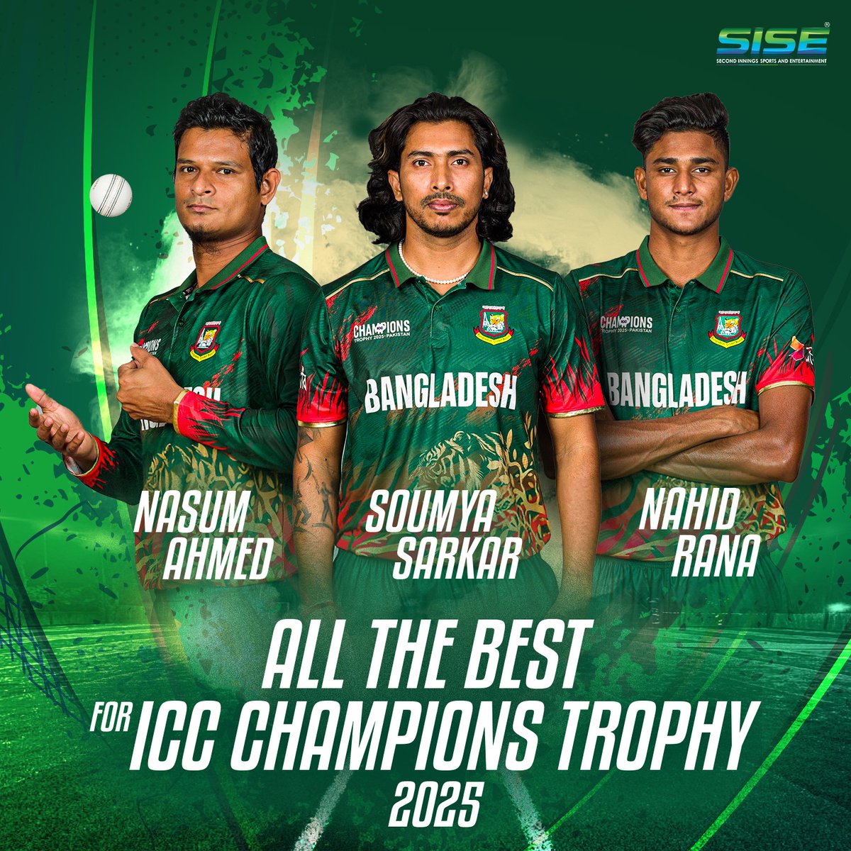 Wishing you all the very best for the ICC Champions Trophy 2025 🐯

#championstrophy2025 #banglatigers #bangladeshcricket