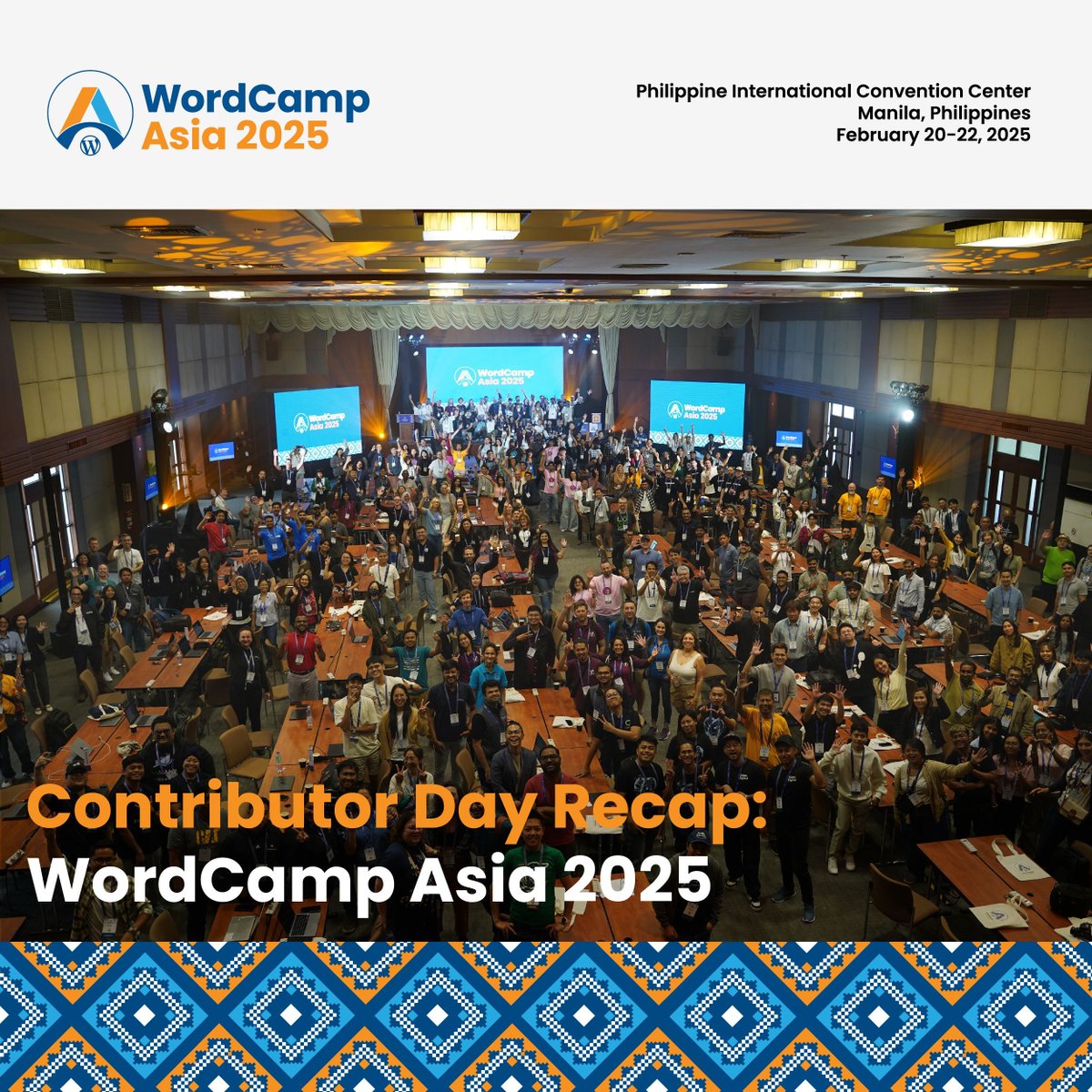 WordCampAsia's tweet image. Exciting news from WordCamp Asia 2025! 
Contributor Day brought together 700+ attendees, 37 table leads, and countless contributions to the WordPress ecosystem. From bug fixes in the Core Team to new patterns in the Patterns Team, the passion and collaboration were unmatched. Big…