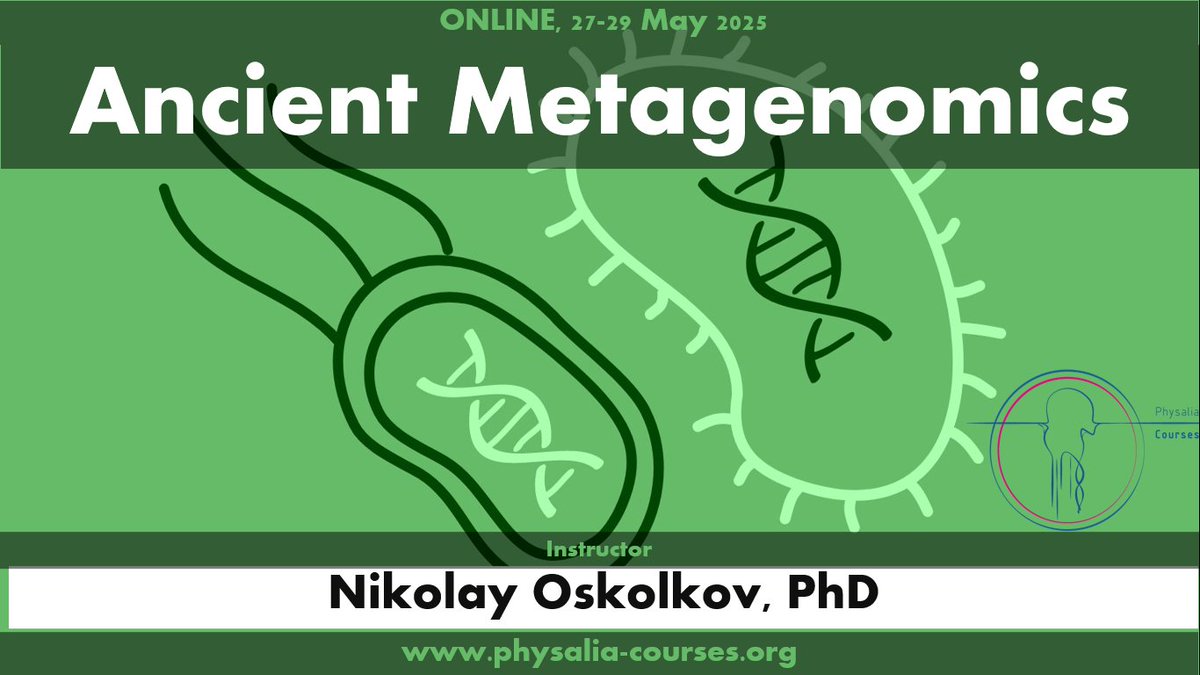 Physalia-courses@ONLINE (@physacourses) on Twitter photo Registrations are now open for our new course on Ancient Metagenomics with <a href="/NikolayOskolkov/">Nikolay Oskolkov</a> 🧬🦣
We will explore the key challenges and analytical methods in ancient metagenomics and implement the ancient metagenomic workflow, aMeta.
physalia-courses.org/courses-worksh… Registrations are now open for our new course on Ancient Metagenomics with <a href="/NikolayOskolkov/">Nikolay Oskolkov</a> 🧬🦣
We will explore the key challenges and analytical methods in ancient metagenomics and implement the ancient metagenomic workflow, aMeta.
physalia-courses.org/courses-worksh…