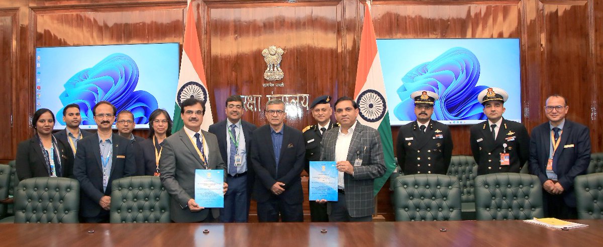 Ministry of Defence, Government of India (@spokespersonmod) on Twitter photo MoD & <a href="/BEL_CorpCom/">Bharat Electronics Limited (BEL)</a> signed contract worth Rs 1220.12 cr, in the presence of Defence Secretary Shri Rajesh Kumar Singh, for 149 state-of-the-art Software Defined Radios for the <a href="/IndiaCoastGuard/">Indian Coast Guard</a> under the Buy (Indian-IDDM) category. These advanced radios will enable secure voice & MoD & <a href="/BEL_CorpCom/">Bharat Electronics Limited (BEL)</a> signed contract worth Rs 1220.12 cr, in the presence of Defence Secretary Shri Rajesh Kumar Singh, for 149 state-of-the-art Software Defined Radios for the <a href="/IndiaCoastGuard/">Indian Coast Guard</a> under the Buy (Indian-IDDM) category. These advanced radios will enable secure voice &