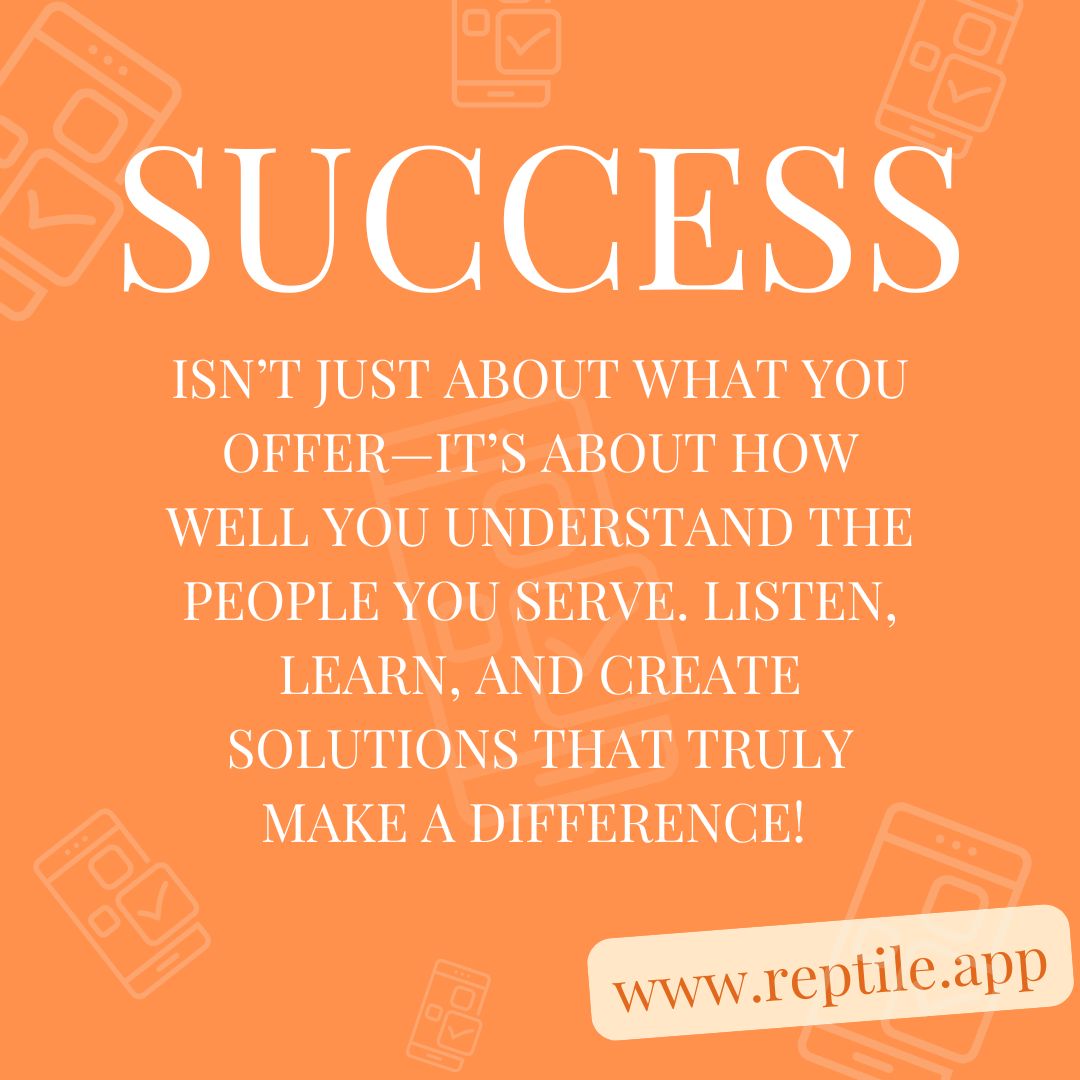 onreptile's tweet image. &quot;Thrive Thursdays&quot; 🌟
&quot;Success isn’t just about what you offer—it’s about how well you understand the people you serve. Listen, learn, and create solutions that truly make a difference!&quot;

▶️reptile.app

#ThriveThursdays #KnowYourCustomer #SolveRealProblems