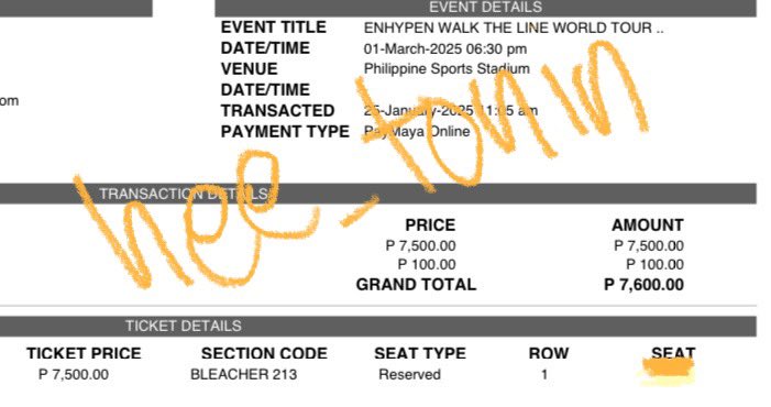 wts lfb wtl ph

enhypen walk the line concert ticket

- (1) bleachers mid 2 213 row 1
- php 7,600 (srp + online fee) 
- can do meet up (sm naga)
- not yet claimed, can claim together

rfs: conflict sa sched 🥹

#WALKTHELINE_IN_BULACAN #ENHYPEN