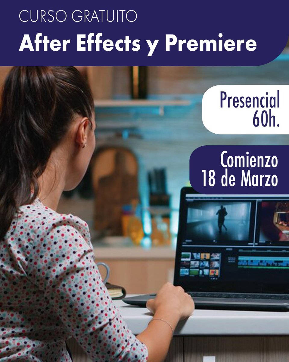 🎥 ¿Quieres crear videos con calidad profesional? Únete a nuestro curso de After Effects y Premiere.
💻 Aprende a producir y editar contenido audiovisual de alto nivel, combinando animaciones, efectos visuales y técnicas de edición.
empleo.ceoearagon.es/cursos/after-e…
@‌ceoearagon <a href="/inaempleo/">Inaem</a>