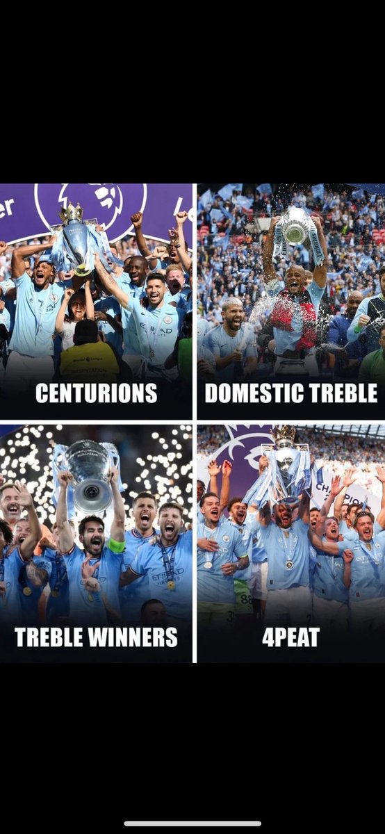bernardooooV3's tweet photo. Just remembered we won FOUR Premier League Titles in a row and a Treble. This season will never ever erase the greatest team in English History https://t.co/a85bVo9Xgb