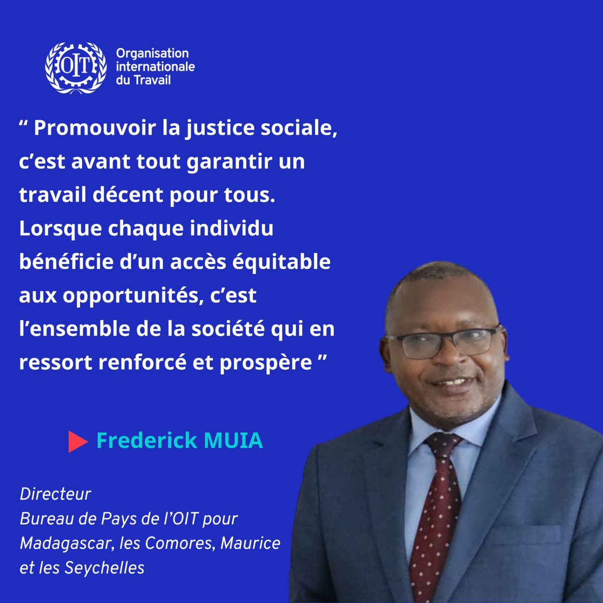 🎊Nous célébrons aujourd'hui la journée mondiale de la justice sociale 🚻👩‍🦽 sous le thème ''Surmonter les obstacles et libérer les opportunités pour la justice sociale''. 

‼️M. Muia nous délivre son message.

#SocialJusticeDay #worldDaySocialJustice