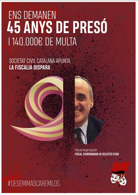 ⚠️ Neguen l'amnistia als 18 de <a href="/Desemmascarem/">Desemmascarem El Feixisme🎭</a> tot reinterpretant el motiu de la protesta i obviant el context independentista

La fiscal i el jutge diuen que es van manifestar per animadversió a la llengua castellana i a Miguel de Cervantes😱

📲Més info:
alerta.cat/denegada-lamni…
