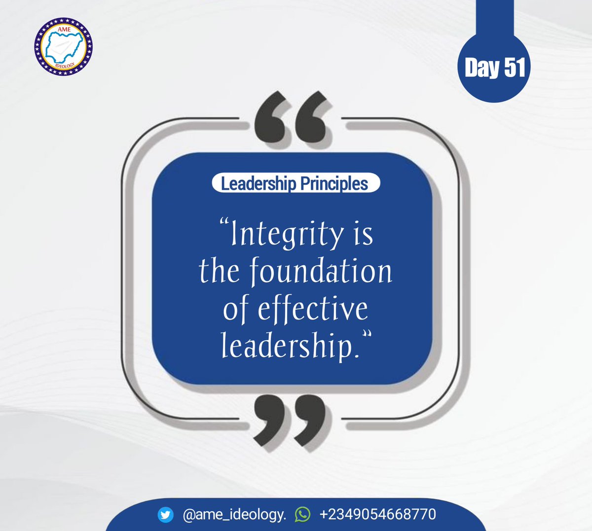 jimoh_iyanda's tweet photo. “Integrity is the foundation of effective leadership.”

#TransformationalLeadership
#QualityLeadership
#ChangeTheChange
#PlantingTheSeedsOfGoodness
#60DaysChallengeOfPurposefulLeadership https://t.co/VDpFiJLMnO