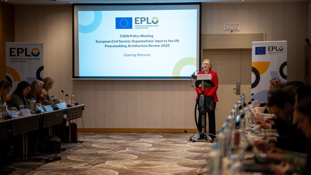 Kicking off the European CSOs input to the UN PBAR 2025 in Brussels! Civil society &amp; policymakers are meeting today to shape EU peacebuilding recommendations. 
First session is starting: looking at the state of play of the PBAR and examining how the EU and CSOs can  contribute.