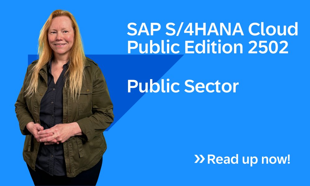 📢 The SAP S/4HANA Cloud Public Edition 2502 Release for Public Sector is here! 🚀

Read the blog post by Mary Ramsrud to find out about the exciting innovations: imsap.co/6014IAOpO

#SAPCloudERP