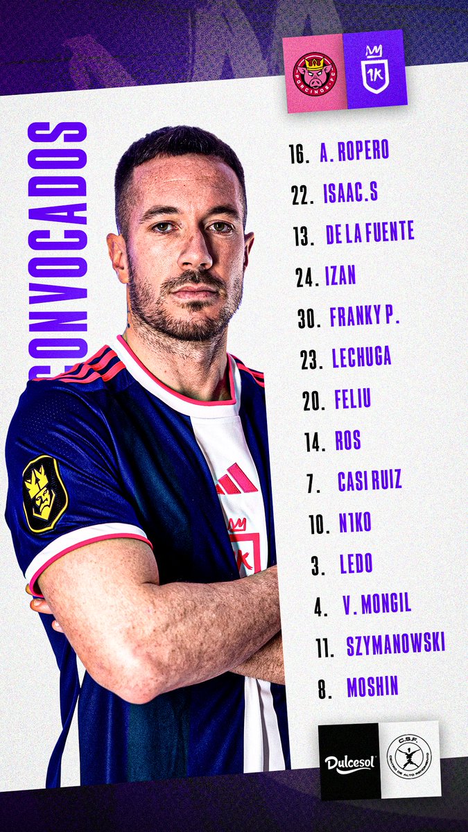 🟣⚪Nuestros 𝑪𝑶𝑵𝑽𝑶𝑪𝑨𝑫𝑶𝑺 para la segunda jornada!    

#Vamos1K 🌪️