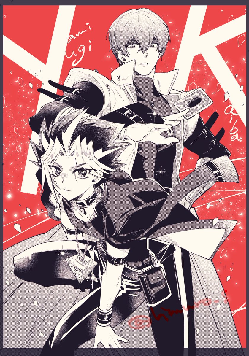 himuro_s's tweet image. 王墓発見のニュースとベルトいっぱいの絵描いてたら闇遊戯さん描きたくなったので海馬くんも添えて…青春～