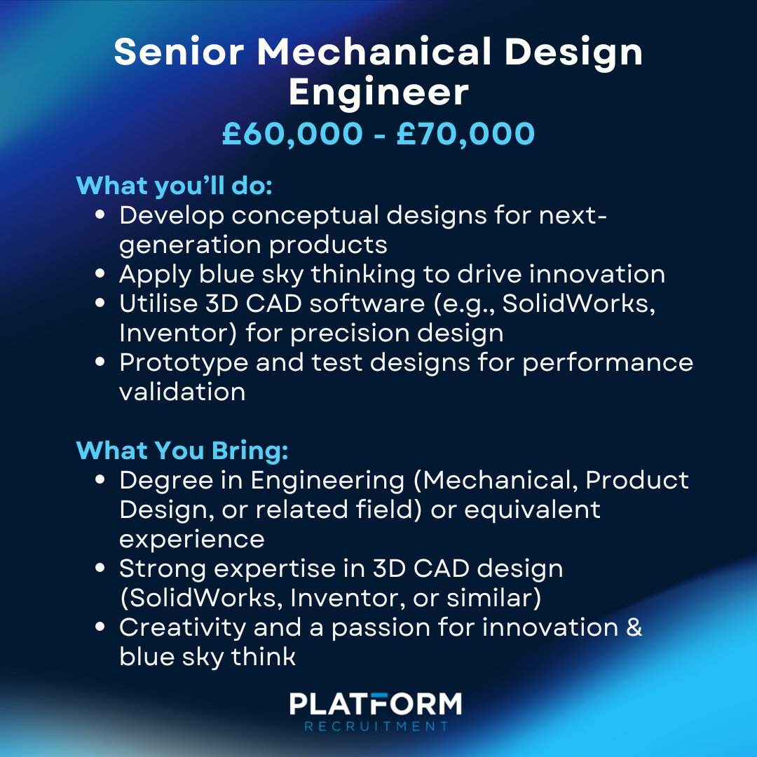 Take a look at our Job of the Week 💻

📩 Interested? Apply here: linkedin.com/jobs/view/4154…

Alternatively, reach out to Tom for more details:
✉️ tom@platform-recruitment.com
📞 020 8445 4577