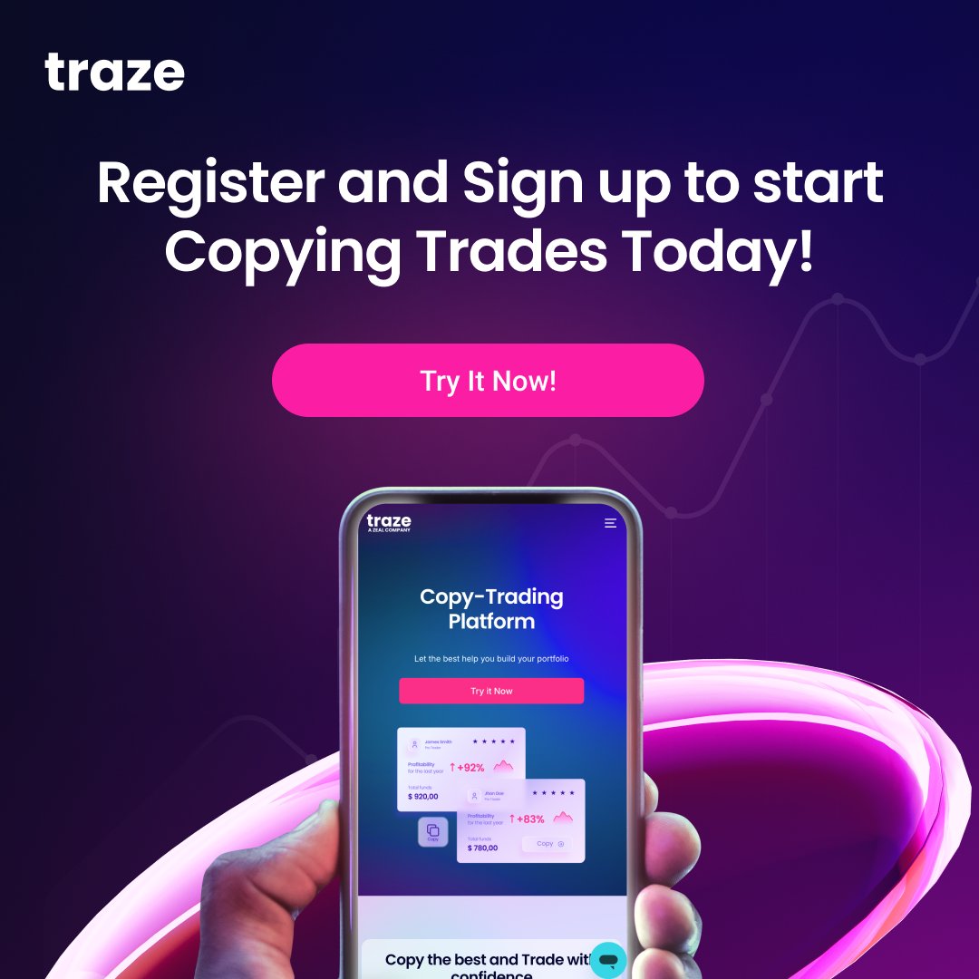 Traze_Global's tweet photo. 🚀 Join the Future of Trading with Traze Copy Trading! 💰

✅ Copy high-performing traders
✅ Trade smarter, not harder
✅ Build passive income with ease
Start copying OR get copied today! 🔥 Sign up now! #CopyTrading #Forex #PassiveIncome #TrazeTraders https://t.co/3WWQ2EUYSs