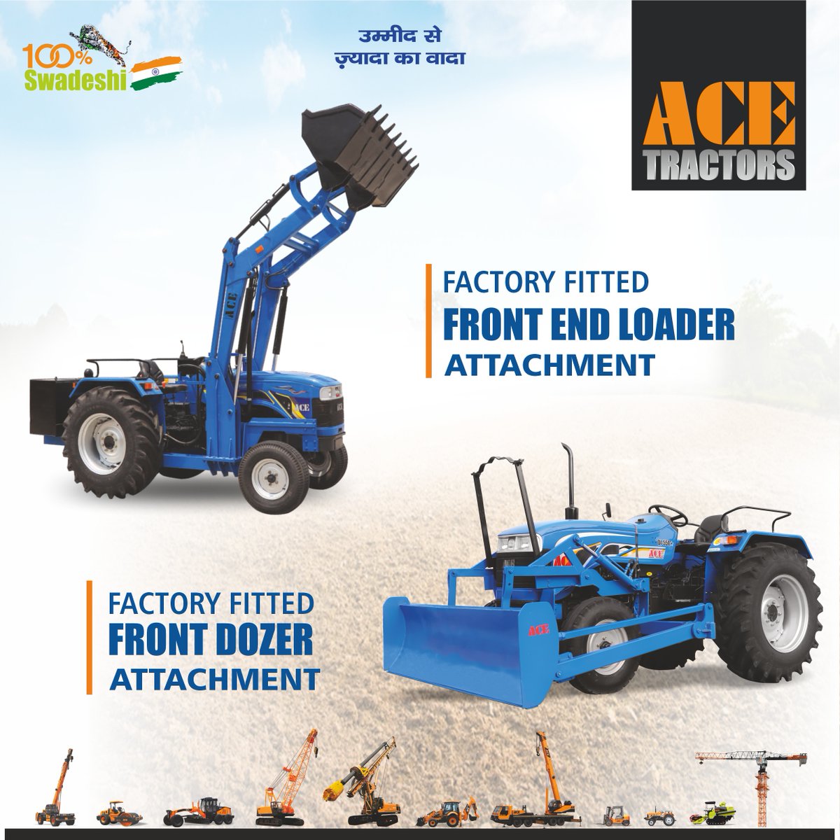 ACETractorIndia's tweet photo. ACE Tractor with Front End Loader & Front Dozer Attachment
Front End Loader : https://t.co/L2njZWFseE
Front Dozer: https://t.co/GHbRRd20j6
#ACE #AceTratorsIndia #AceTractors #LoaderTractor #FrontDozer #FrontEndLoader #DozerTractor #TractorLoader #Loader #Tractor #Commercial https://t.co/c7AuQo5IEo