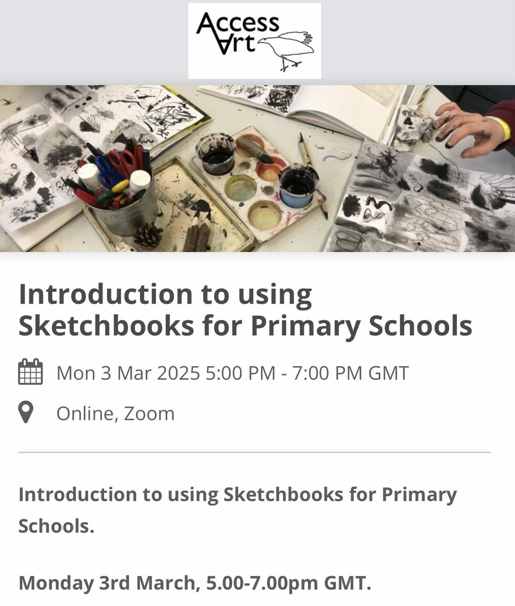 Gomersal Primary Art (@gomersalart) on Twitter photo Join us as we share our school #sketchbook journey in this <a href="/accessart/">Paula Briggs @AccessArt</a> online CPD session with <a href="/theartcriminal/">Susan M Coles</a> and artist, Jo Blaker. tickettailor.com/events/accessa… Join us as we share our school #sketchbook journey in this <a href="/accessart/">Paula Briggs @AccessArt</a> online CPD session with <a href="/theartcriminal/">Susan M Coles</a> and artist, Jo Blaker. tickettailor.com/events/accessa…