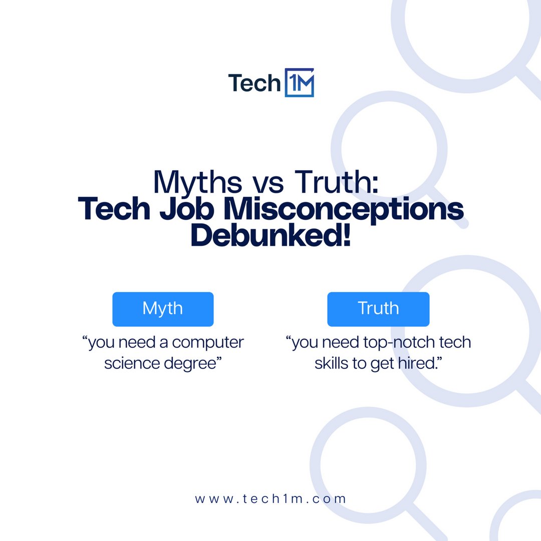 Have you heard this tech career myth before? Let’s break the misconceptions! Your skills can get you the dream job!

#BreakingBarriers #CareerFacts #Tech1M