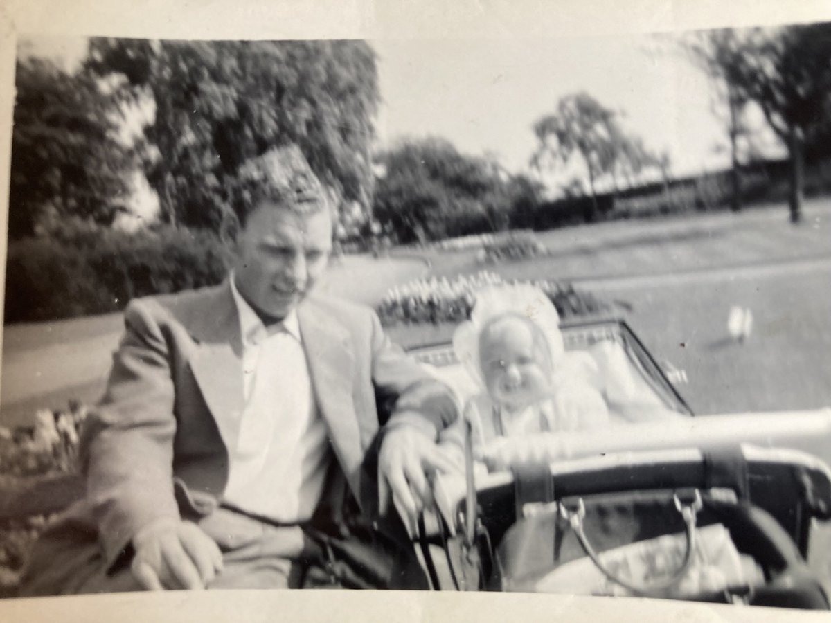 Good morning! Well, the news is grim. Back to the thirties I heard on one broadcast. So here’s a completely unconnected picture. Me with my Dad! And no, it wasn’t in the thirties… Get a load of that pram! I think it’s a park in Gravesend. Got any #babypics?