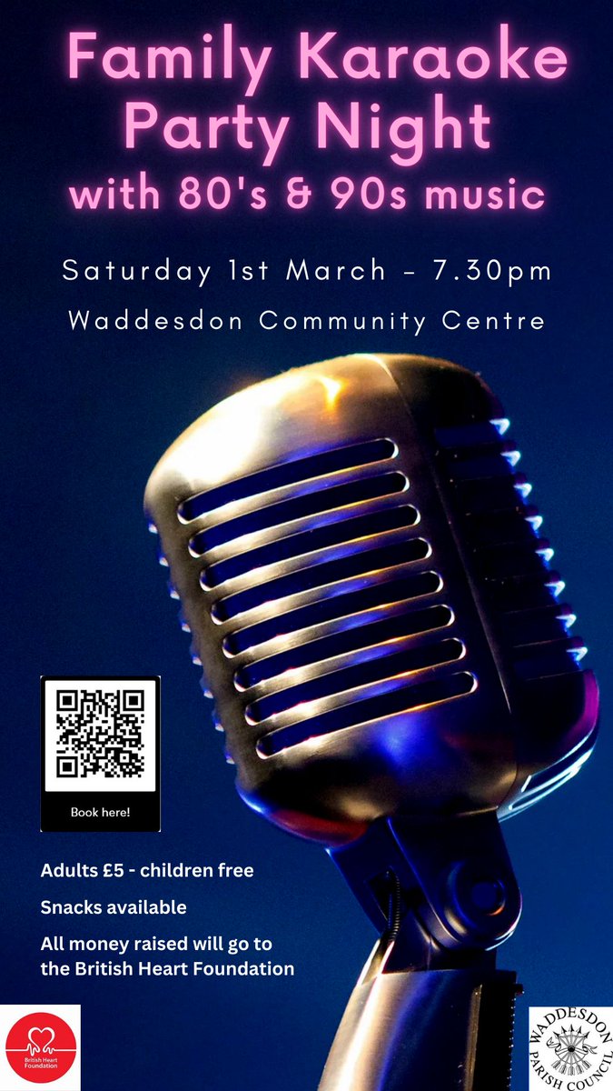 WaddesdonPC's tweet photo. Come along for a singsong whilst raising money for the British Heart Foundation. https://t.co/AjfoWpGGA9