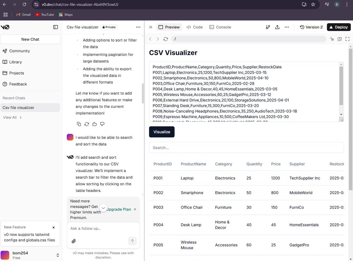 bom43456's tweet image. 🚀 Build UIs in seconds with AI!

🔹 V0.dev generates React components instantly—just describe your UI &amp;amp; let AI handle it! 🎨💻

Speed up development &amp;amp; focus on what matters! Who’s tried it? ⬇️

#V0dev #AI #React #WebDev #DevTools #ALX_AiSK #ALX
