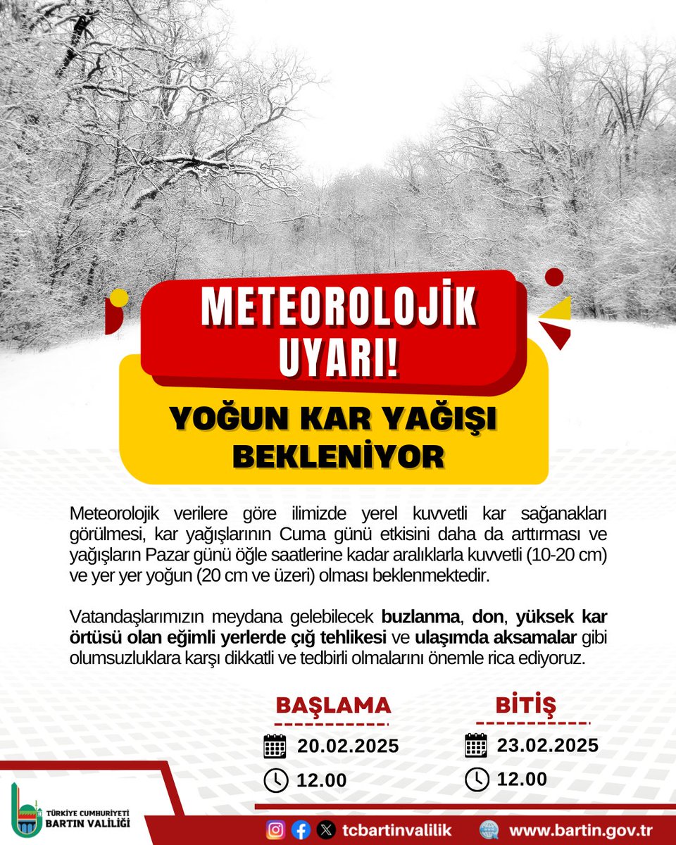 Meteorolojik Uyarı⚠️