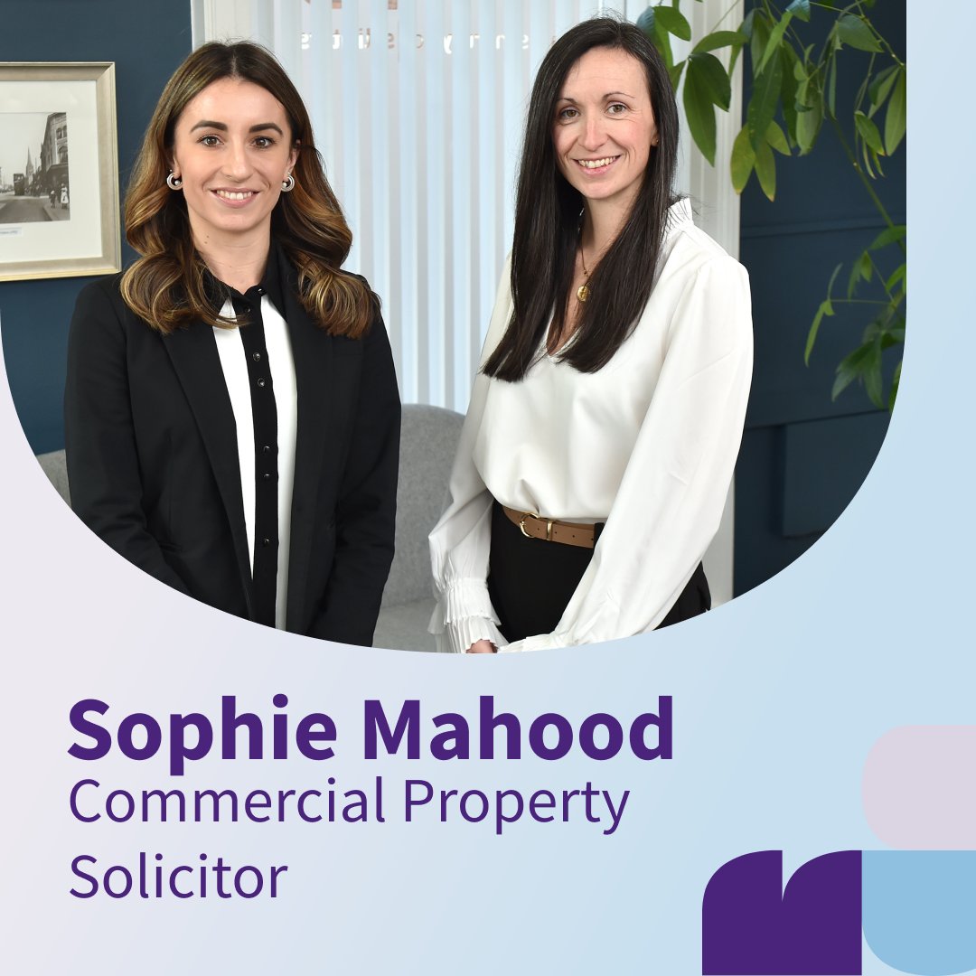 We're delighted to welcome Sophie Mahood, Solicitor who joins our Commercial Property team.

Based at our Preston office, Sophie will advise clients on a range of diverse commercial property matters..

Read more: bit.ly/4i84xfp