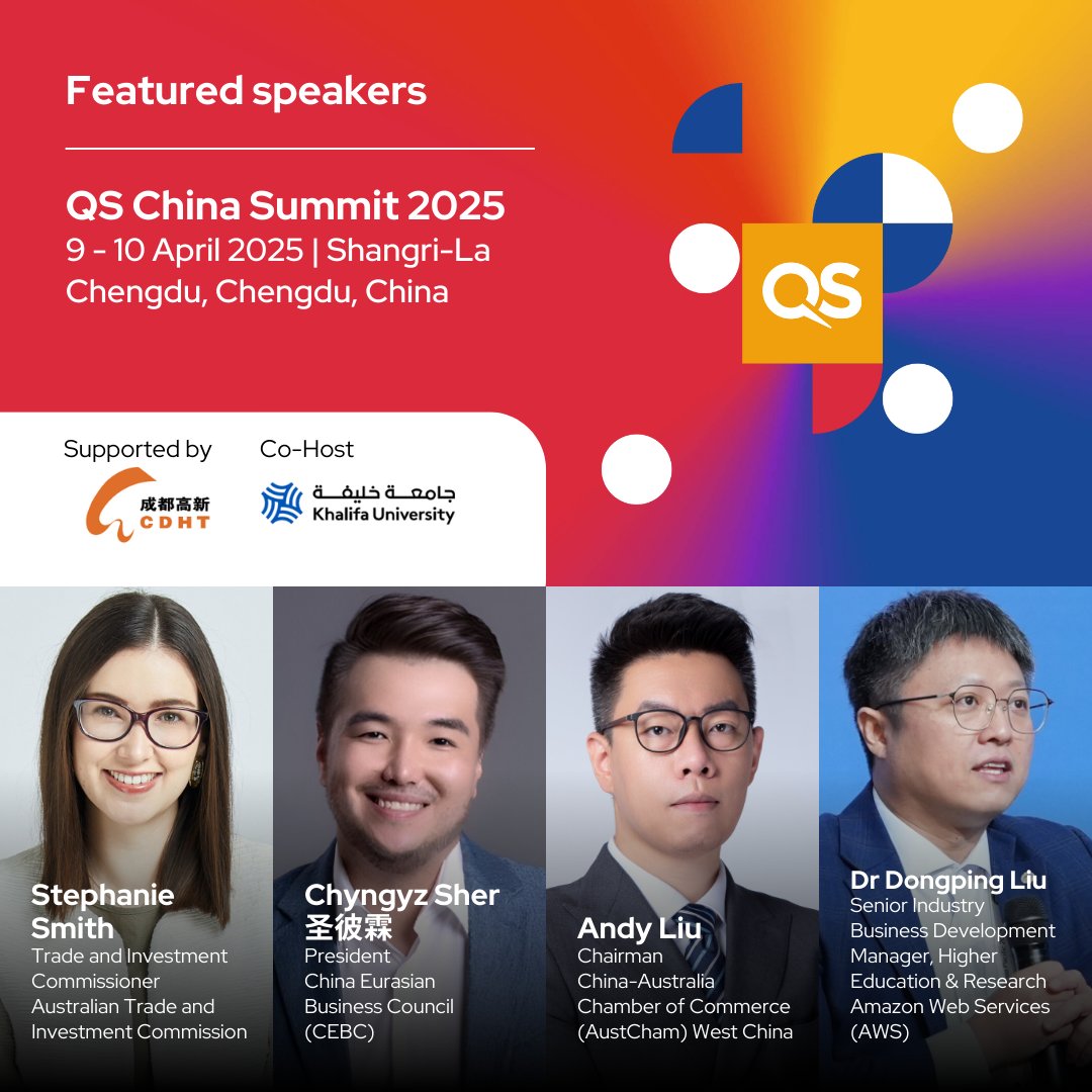 Exciting news! The QS China Summit 2025 is on 9-10 April at Shangri-La Chengdu!
Join global higher ed leaders &amp; experts to explore education, innovation &amp; collaboration.

Register now: eu1.hubs.ly/H0gW38d0

#QSChinaSummit #HigherEd #IntlEd