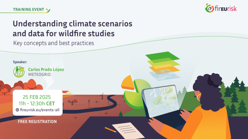 🔥 Want to improve your wildfire research with climate data? Join our training on "Understanding Climate Scenarios &amp; Data for Wildfire Studies" on February 25! 🌍📆

Learn key concepts, best practices, &amp; hands-on data processing. Sign up now⬇️
fireurisk.eu/event/understa…
