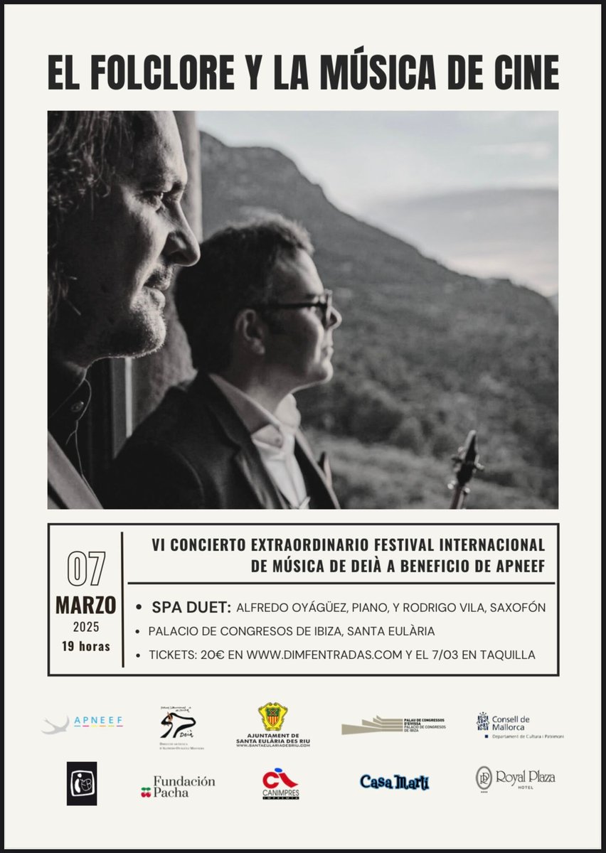 🎶 VI Concierto Extraordinario del Festival Internacional de Música de Deià 🎻✨
📅 Fecha: 7 de marzo de 2025 - 19:00H
📍 Lugar: Palacio de Congresos de Ibiza
🔗 Más info: palaciocongresosibiza.com/evento/vi-conc…
¡No te pierdas esta noche de excelencia musical! 🎼✨
#FestivalDeià #MúsicaClásica