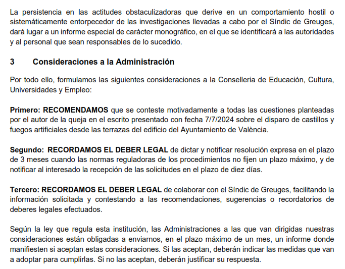 Dura reprimenda del Síndic a la Conselleria de Cultura y a la Dirección General de Patrimonio