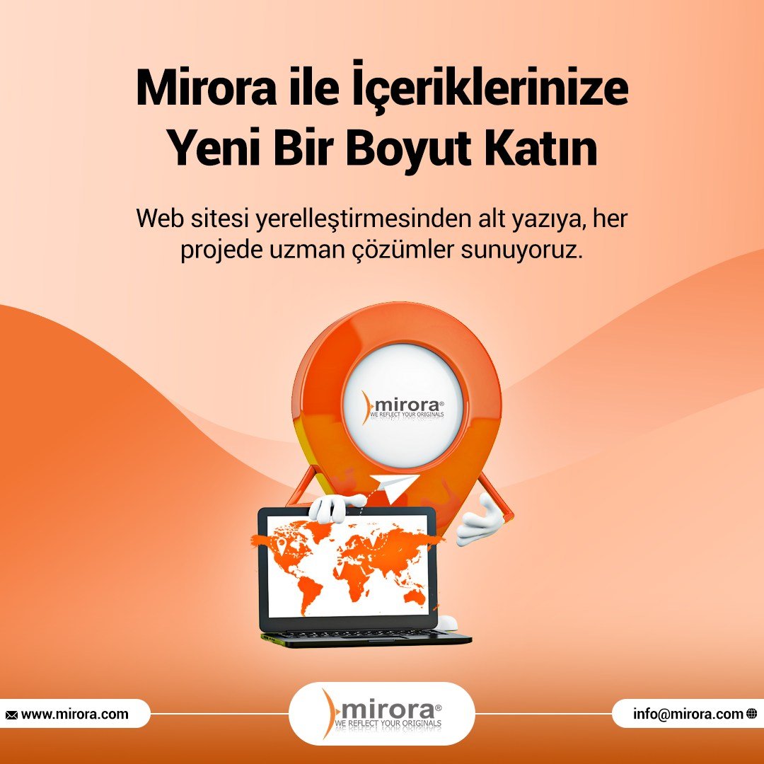 Web sitenizin yerelleştirilmesinden altyazı hizmetlerine kadar her aşamada, kültürel uyumu ve doğruluğu ön planda tutarak içeriklerinizi yeniden şekillendiriyoruz.

📩 info@mirora.com
🌍 mirora.com

#çeviri #sözlüçeviri #yazılıçeviri #yabancıdil #dünyadilleri