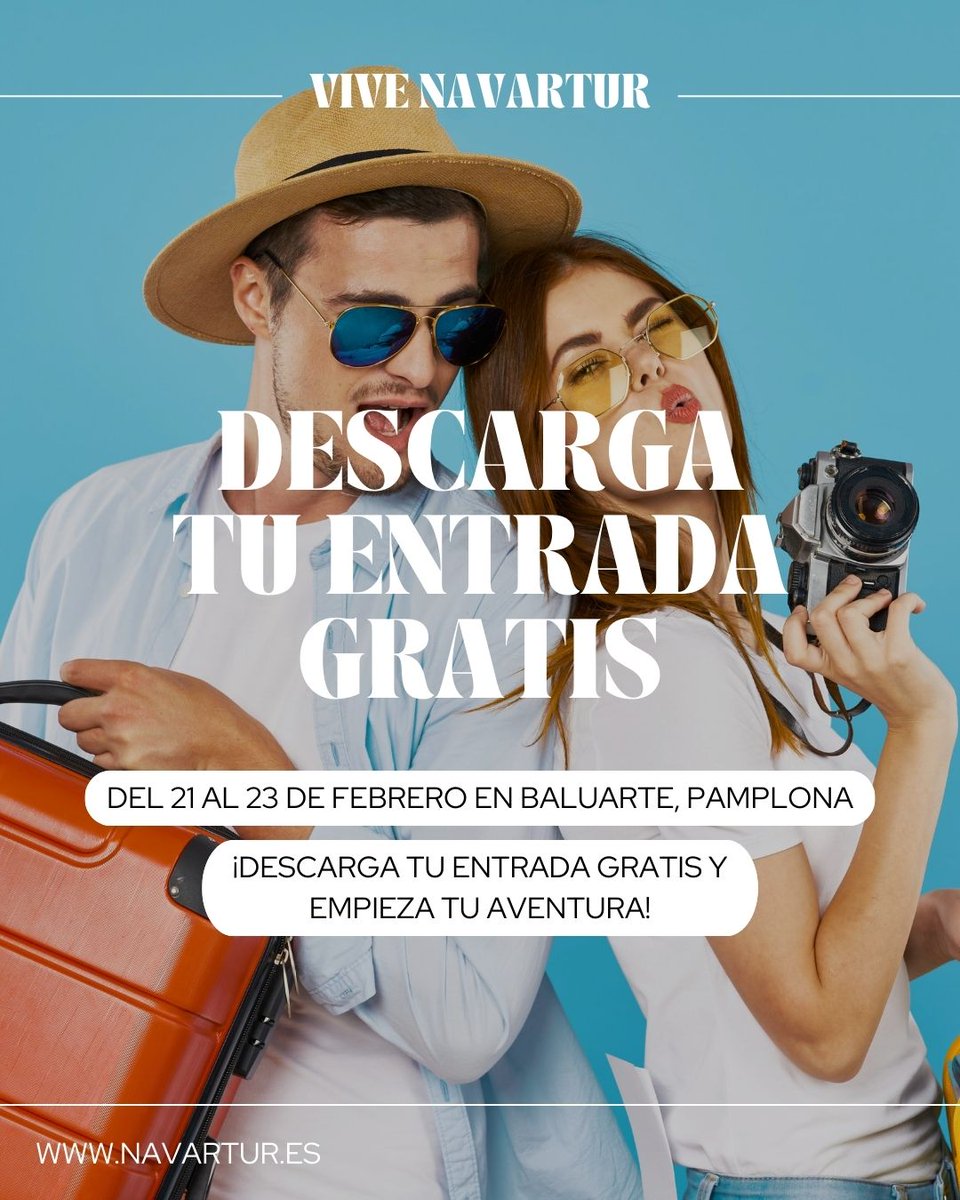 🚨 ¡𝗠𝗮ñ𝗮𝗻𝗮 𝗲𝗺𝗽𝗶𝗲𝘇𝗮 𝗡𝗮𝘃𝗮𝗿𝘁𝘂𝗿! 🚨

No te quedes fuera de la mayor feria de viajes del norte de España. Destinos, experiencias y sorteos exclusivos te esperan.

🎟️ Consigue tu entrada GRATIS 👉 navartur.es/entradas-e-ins…

#Navartur2025 #ViajarEsVivir #Turismo