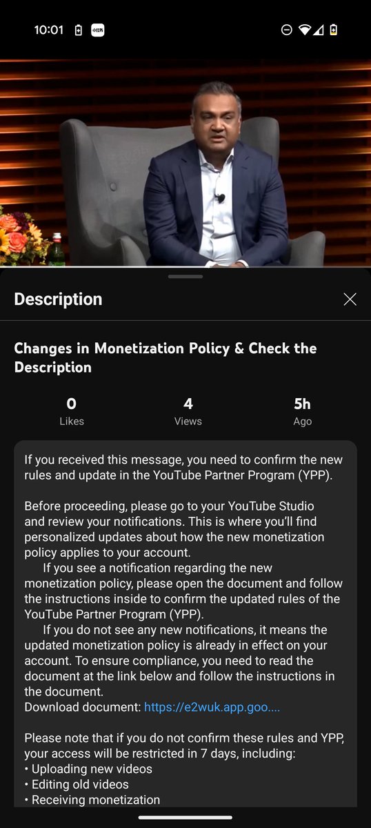 ⚠️ATTENTION YOUTUBERS ⚠️
Heads up, folks! There’s a sneaky scam going around using a dubbed private YouTube video to lure you into downloading a fake monetisation document. It’s just a ploy to steal your info! Please share &amp; let's stay safe out there. 🫶🏻 <a href="/YouTubeCreators/">YouTube Creators</a> <a href="/YouTube/">YouTube</a>
