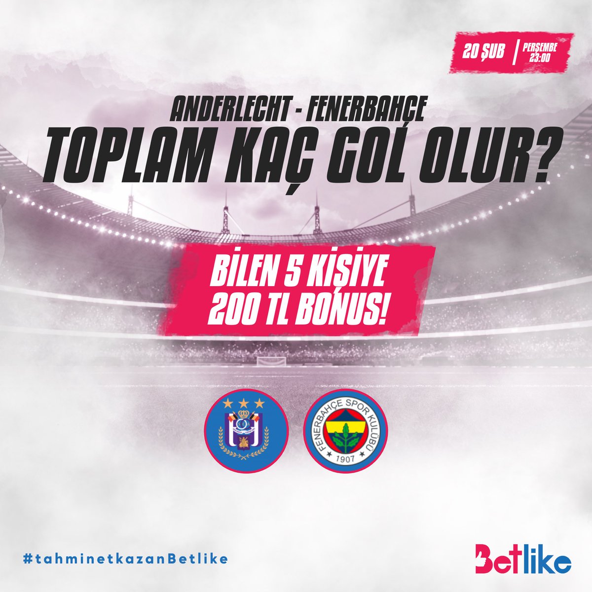 betlike4's tweet photo. Anderlecht   -  Fenerbahçe maçında Toplam Kaç  GOL olur tahmin et,

✔️ Hesabı Takip et,
✔️#tahminetkazanBetlike etiketiyle RT'le,
✏️ Kullanıcı adını yaz,

‼️ 3 gün içinde son işlemi min. 50₺ yatırım olanlar katılabilir.

📢 Anlık duyurular için: https://t.co/vh18MDVDeo https://t.co/f2OjlFrN66
