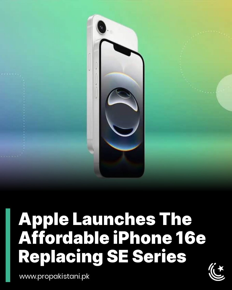 ProPakistaniPK's tweet image. The iPhone 16e is based on the iPhone 14's body, but with a newer chip, a single camera, Apple Intelligence, and more.

Read More:  propakistani.pk/2025/02/20/app… 

#Apple #iPhone16e #iPhoneSE
