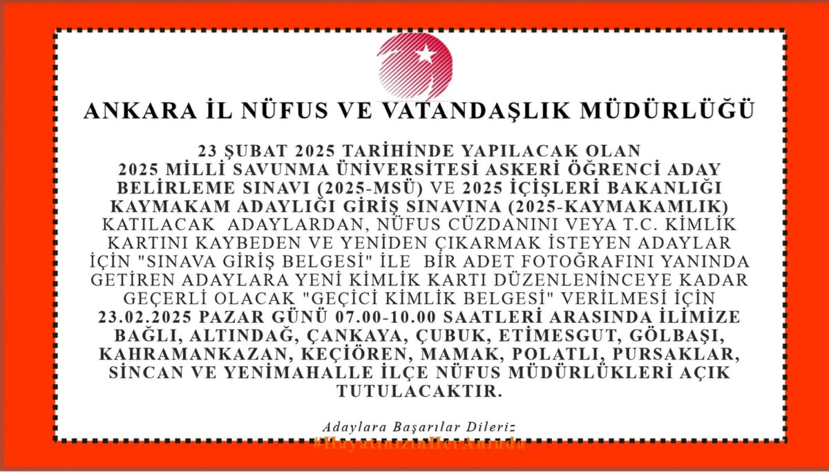 Çankaya İlçe Nüfus Müdürlüğü (@cankayanufus) on Twitter photo 