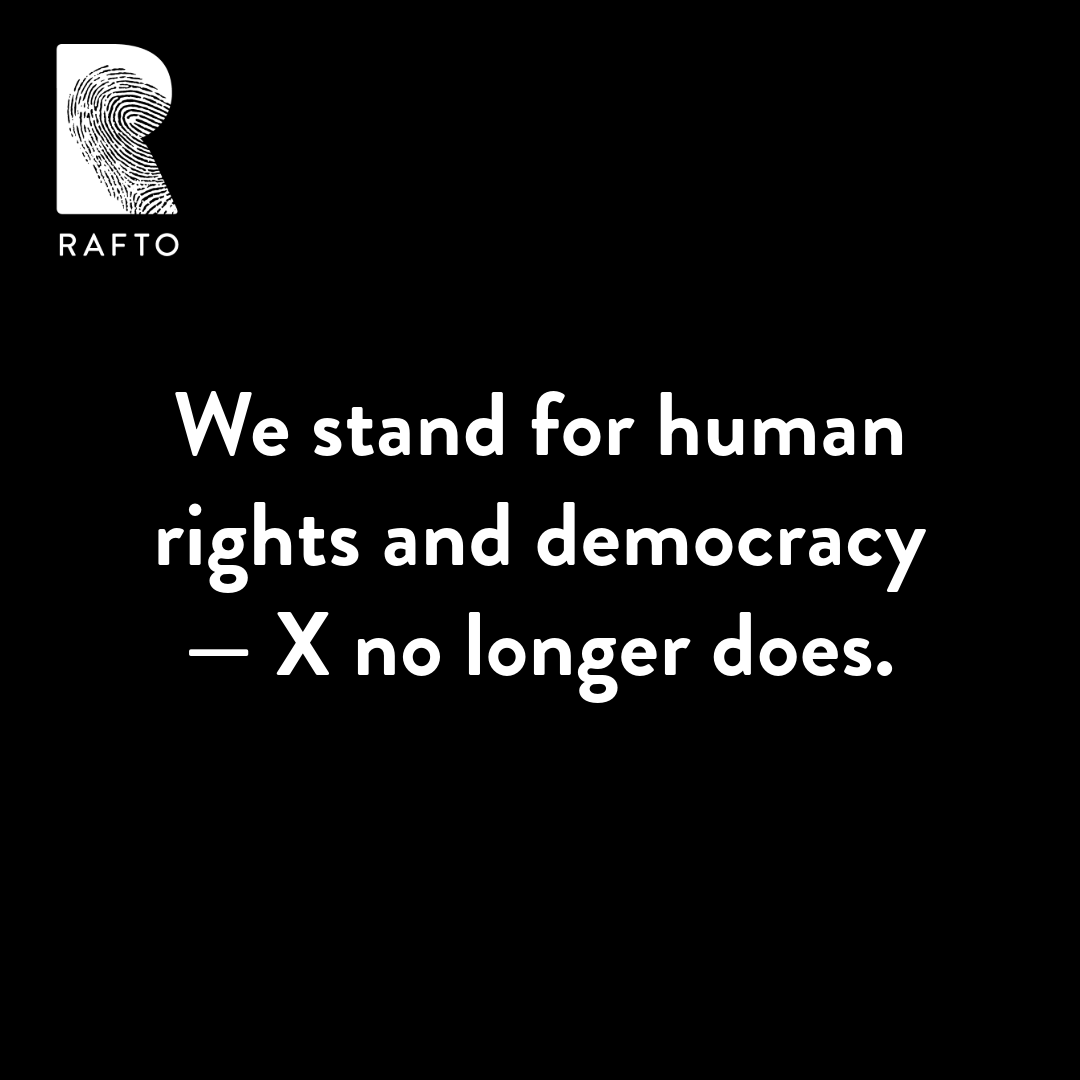 As a human rights organization, we cannot continue staying on this platform that amplifies hate and spreads harmful narratives. That’s why The Rafto Foundation is leaving X.  We stand for human rights and democracy—X no longer does.