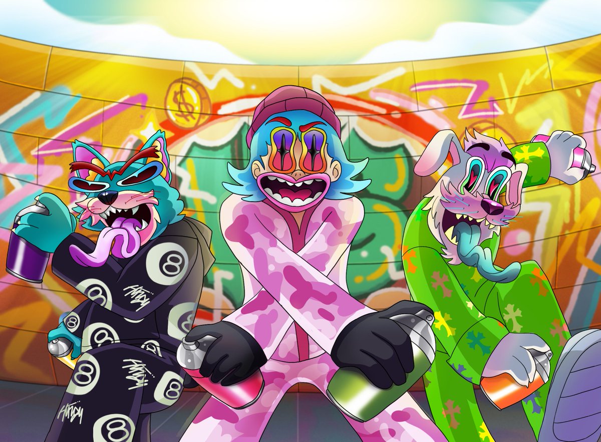 ANYO_nft's tweet image. Hungry Wall Art Competition! 

A bold rebellion against empty walls—grab your spray cans and let hunger run wild! 🎨🔥 

This isn’t just street art; it’s a feast for the eyes, a riot of color on a massive canvas. Every spray, every drip tells a story—so paint like your hunger…